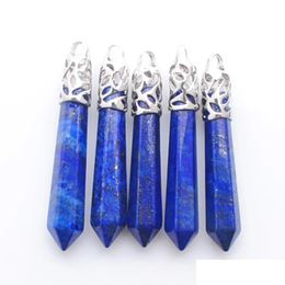 Pendant Necklaces Fashion Jewelry Pendants Fit Necklace Lapis Lazi Natural Gem Stone Long Pendum Charm Stones N3825 Drop Delivery Dhscu