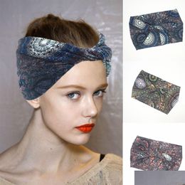 Headbands Colorf Boho Style Ladies Headband Ribbon Elastic Headdress Adt Hairband Girl Bow Selling Products Women Drop Delivery Jewe Dhsku