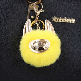 Key Rings New Shiny and Cute Piglet Bag Accessories Plush Ball Pendant Llaveros Para Mujer Luxury Brand Keychain G230525