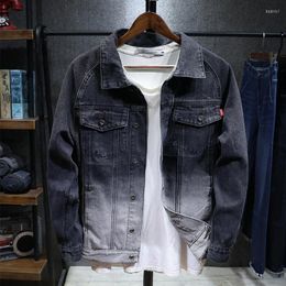Men's Jackets Jeans Coats Jacket Men's Korean Style Spring And Autumn Denim Slim Long-sleeved Casual Solid Color Young