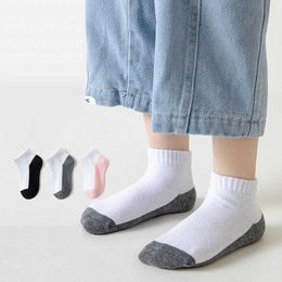 Socks 5 pairs/batch of new summer children's cotton Fashion black Grey pink soft 1-12 year old children teenagers students infants girls boys socks G220524