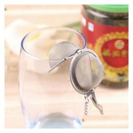 Coffee Tea Tools 100Pcs Teaware Stainless Steel Mesh Ball Infuser Strainer Sphere Locking Spice Filter Filtration Herbal Cup Drink Dhe1L