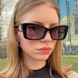 Sunglasses Narrow Cat Eye 2023 Trend Fashion Black Female Big Frame Sun Glasses Shades Eyewear Gafas De Sol UV400