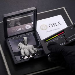Fafafa Full VVS Moissanite Iced Out Gorilla Pendant Bling Sterling Sier Pass Diamond Test Hiphop Jewelry for Men