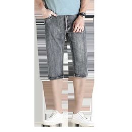 Denim Summer Grey Trousers Mini Stretch Breeze Retro Bermuda Jeans Length 3/4 Pants Men's Shorts P230524