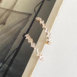 Hoop Earrings Arrivals Gold Color Square Zircon Paving Around For Women Girl Elegant Gorgeous Shiny Jewelry