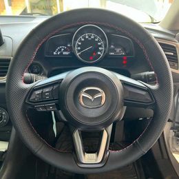 Steering Wheel Covers Artificial Leather Braid Car Steering Wheel Cover For Mazda 3 Axela 2017-2018 Mazda 6 Atenza CX-3 CX-5 CX-9 Car Accessories G230524 G230524