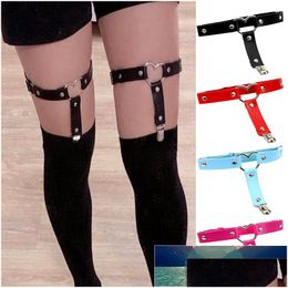 Arts And Crafts Women Punk Heart Sexy Pu Leather Garter Belt Harajuku Elasticity Body Harness Tight Suspender Strap Leg Bondage Belt Dhwmj