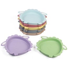 Baby Dinner Plate Silicone Bowl With Suction Cup Dishes Lamb Cartoon Training Sucker Utensils Food Feeding Eating Tableware Waterproof BPA Free Cutlery BC686