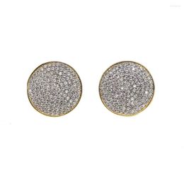 Stud Earrings Round Earring 2023 Fashion Geometric Design Big Shaped Girl Women Boy Men Sparking Bling Jewellery