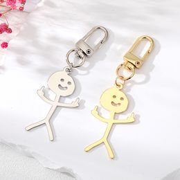 Hip Hop Funny Doodle Middle Finger Keychain Keyring Women Men Couple Gift Simple Hand Gesture Bag Airpods Box Key Accessories