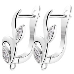 Juya DIY Anti-Allergy Fixtures Base Fastener Earwire Hooks Silver Plated Earring Accessories For Women New Year's Earring Making