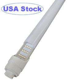 8FT LED Bulbs Light - 144W 6500K , Clear Cover, R17D/HO Base, 18000LM, 300W Equivalent Fluorescent Tubes F96T12/DW/HO Dual-Ended Powered, Ballast Bypass usalight