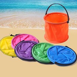 Beach Sand toys Play Bucket Toy Folding Collapsible Bucket Gardening Tool Outdoor Pool Play Tool Toy Kids Summer Water Fun