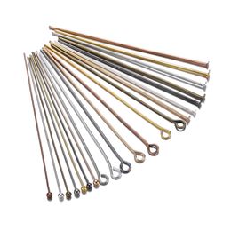 100/200pcs/Lot 3 Styles 16-70 mm Eye Pins Ball Head Pins For Earring Bracelet Pendant For Jewelry Findings Making DIY Supplies