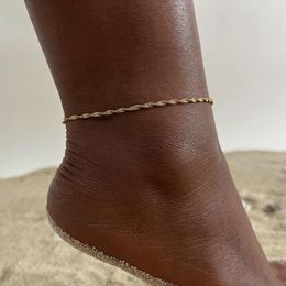 Anklets Twisted Chain Anklet Bracelet For Women Stylish Sparking Foot Water And Tarnish Resistant