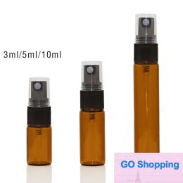Amber Glass Spray Bottle with Cosmetic Skin Care Atomizer for Ejuice Eliquid Spray Refillable Bottle 3ml 5ml 10ml Travel Size Container