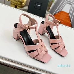 Designer Sandals Women's sandals Designer Sandals fashion classic style Sandals vintage cowhide made luxury sandals opposite sex heel thick heels