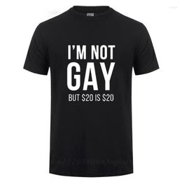 Men's T Shirts I'm Not Gay But 20 Is Funny T-shirt For Man Bisexual Lesbian LGBT Pride Birthdays Party Gifts Cotton Shirt