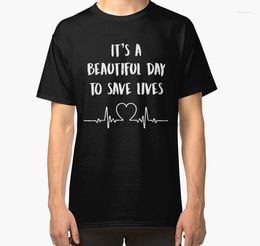 Men's T Shirts Men Tshirt Short Sleeve It A Beautiful Day To Save Lives Funny Cna Registered Classic Shirt Tee Tops Women T-shirt