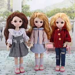 Compre Mini boneca bjd artesanal 1/6, boneca fofa de maquiagem com  articulação móvel de 30cm, roupas de princesa, acessórios de terno,  brinquedo infantil, presentes para meninas