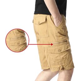 New Summer Multi Pocket Cargo Classic military tactics Work Casual Bermuda Men's Straight Loose Shorts P230524