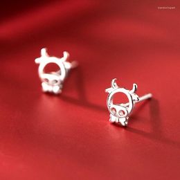 Stud Earrings 2023 Chinese Style Twelve Zodiac Cute Cow Charm Women Year Of The Ox Blessing Lucky Jewelry