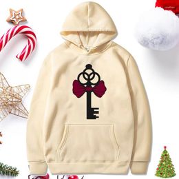 Women's Hoodies Key Bow Tie Print Hoodie Autumn And Winter Candy Color Sweatshirt All-match Personality Pattern Long-sleeve Y2k Goth