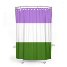 Shower Curtains Aertemisi Genderqueer Pride Flag Curtain Set With Grommets And Hooks For Bathroom Decor