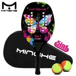 Tennis Rackets Carbon Fiber Beach Racket Color Butterfly Racket Designed For Women 230524