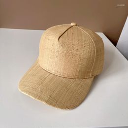 Ball Caps 202303-2508363 Chic Designer Summer Raffia Grass Solid Tough Light Breathable Sport Baseball Hat Men Women Leisure Visors Cap