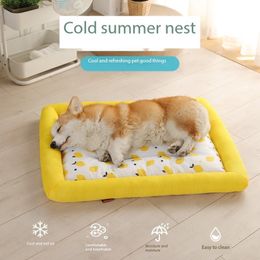 Cat Beds Furniture Summer Cooling Pet Dog Bed Ice Pad Traspirante Cane Pad Gatto Letto Mascotte Pad Cane Impermeabile Cool Pad Cool Mat Dog Accesso 230525