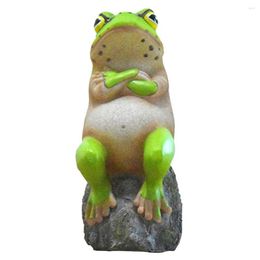 Garden Decorations Miniature Funny Frog Resin Statue Animal Sitting Sculpture Accessory Courtyard Lawn Decoration