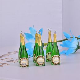 10pcs Prosecco Resin champagne Bottle Charms for Earring DIY Fashion Jewelry Accessories