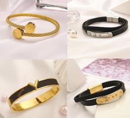 18K Gold Plated Stainless Steel Desinger Bracelets Luxury Letters Men Women Metal Bracelet Jewelry Accessories Gift Do Not Fade