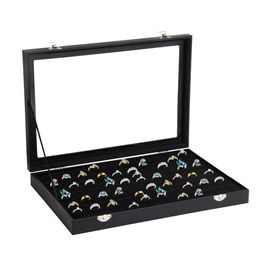 Boxes Ring Case 100 Slots Ring Box Organiser Holder Jewellery Display Storage Collector Earring Showcase Ring Tray Gift Portable Box