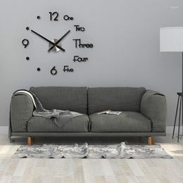 Wall Clocks Creative Acrylic Clock Modern Design Living Room Bedroom Study Home Decor Quartz Large Watch DIY Decoration Mirror