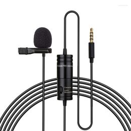 Microphones 1Set Clip-on Lavalier Microphone Mini 3.5mm Collar Condenser Lapel Mic For Phone Android DSLR Cameras Dropship
