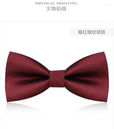 Bow Ties Men's Tie Groomsman Groom Wine Red Black Blue Solid Colour Shirt Wedding Ceremony British And Korean Version