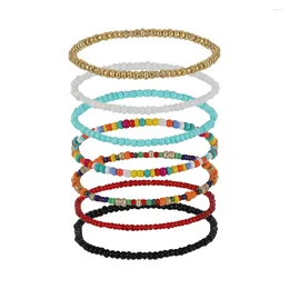 Charm Bracelets 7 Pcs Stretch Bracelet Braided Simple Wrist Handmade Women Jewellery Making Accessories Supplies