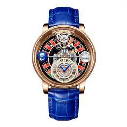 Relógios de pulso V2 Versão atualizada Pindu Design Mens Relógios Diamante Tourbillon Top Astronômico Relógio de Quartzo Homens Montre Homme