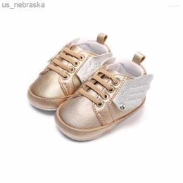First Walkers First Walkers Toddler Boy Girl Baby Shoes Angel Wings Infant Prewalkers Moccasins Soft PU Champagne Born Crib For Babies 018M L230518