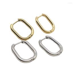 Hoop Earrings Huggie For Women Oval Rectangle Link Paperclip Earring Hypoallergenic Stainless Steel Trendy Ear Jewelry