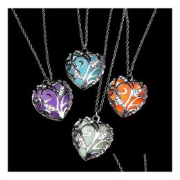 Pendant Necklaces High Quality Hollow Luminous Heartshaped Necklace Female Wfn117 With Chain Mix Order 20 Pieces A Lot Drop Delivery Dhhg6