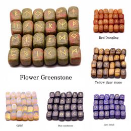 Beads 25pc/set European and American Natural Stone Rune Alphabet Accessories Natural Crystal Rune Tarotuni Divination Props