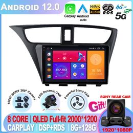 For Honda CIVIC Hatchback 2012 - 2017 Car Radio Android Multimedia Video Player Navigation GPS Stereo 2 Din No 2din