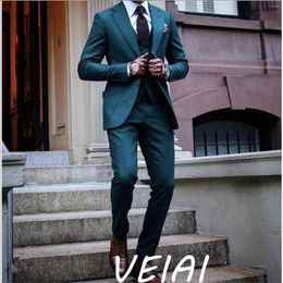 Men's Suits (Jackets Pants ) High-end Brand Groom Wedding Dress Formal Suit 2 Piece Mens Solid Colour Slim Business Casual