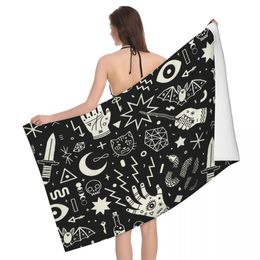 Customized Quick Dry Microfiber Bath Beach Towel Soft Linen Occult Witchy Magic Yoga Shower Towels