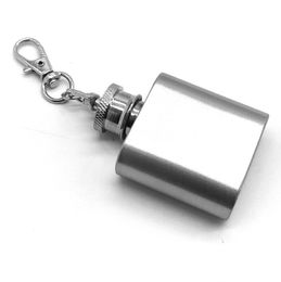 1oz 18/8 stainless steel mini hip flask with keychain,personlized logo is available dh97