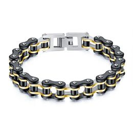 22cm 11mm bicycle chain bracelet for men luxury designer mens black white blue red bike chains bracelets hip hop stainless steel j223x